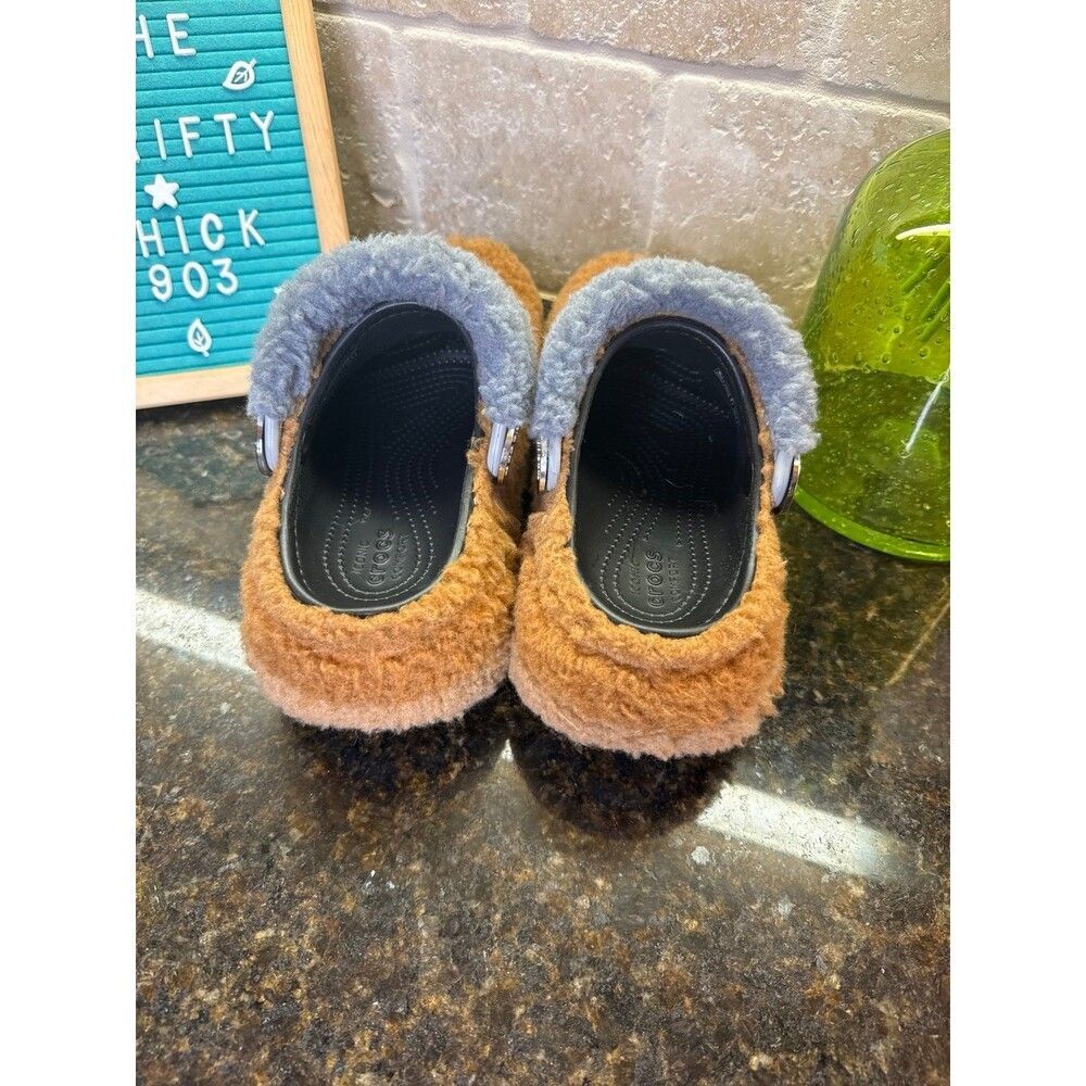 Crocs x Lil Nas X Mega Crush Clog Brown Sherpa Fleece Platform Shoes W6 M4 NWOT - Picture 5 of 8